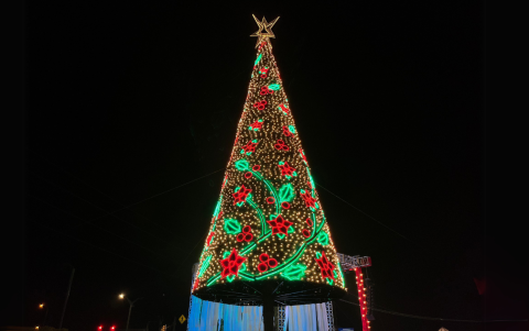 Encendido del árbol de Navidad en Policentro.