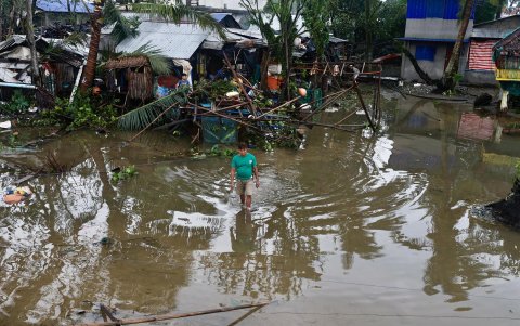 Una zona de filipinas inundada tras el paso del tifón Man-yi.