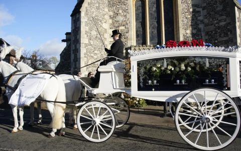 Carruaje que transportó el cuerpo de Liam Pyme.