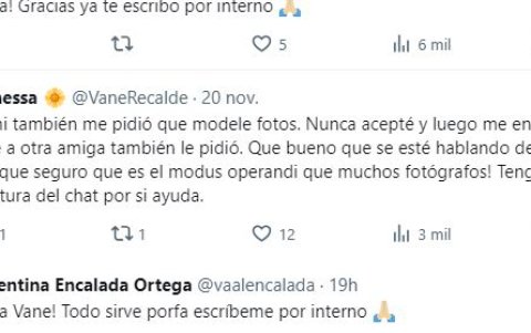 Captura de mensaje de otra mujer que acusa a Joao Medina.