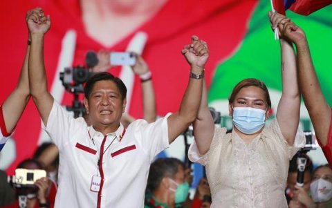 Presidente y vicepresidenta de Filipinas, cuando fueron electos en 2022.