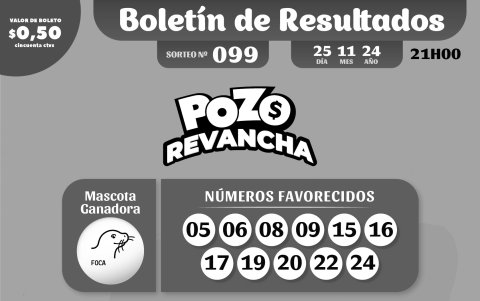 BOLETIN POZO 1112, REVANCHA 99 LUNES 25 DE NOVIEMBRE 2024