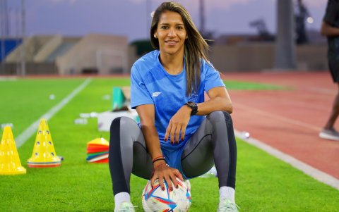 Irene Tobar cuando jugaba en el Al Amal SC de la Premier League de Arabia.