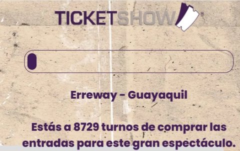 El mensaje sobre la cantidad de usuarios que intentan comprar entradas para el concierto de Erreway en Guayaquil.