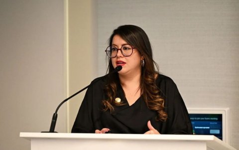 Andrea Arrobo fue la primera ministra de Energía del gobierno de Daniel Noboa.