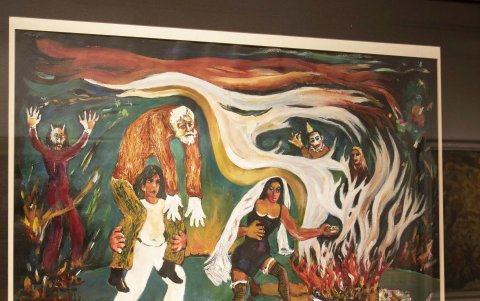 Las obras del pintor ahondan en la catástrofe y el alegre recuerdo de la infancia.