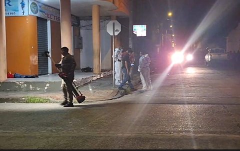 Las unidades investigativas llegaron a la escena en este sector de Lago Agrio.