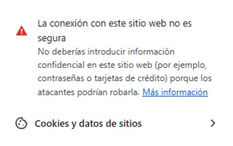 Información de portal web donde está alojado contenido de supuestos chats.