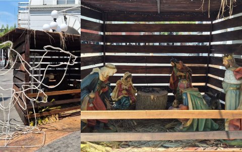 Pesebre ubicado alrededor del Municipio de Guayaquil, en Clemente Ballén.