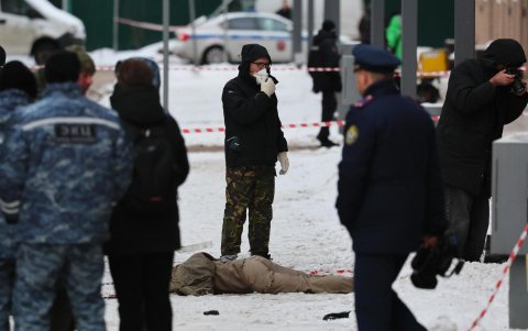 Vista de la escena de una explosión en Moscú, Rusia, el 17 de diciembre de 2024.