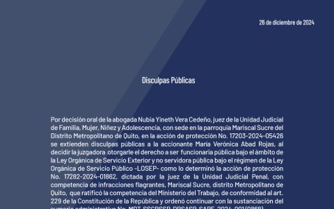 Comunicado del Ministerio del trabajo colgado en redes.