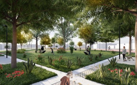 Arquitectura. Diseño del parque que busca integrar Mucho Lote 1 y Bastión Popular, en el norte de Guayaquil.