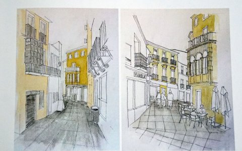 Las ilustraciones fueron parte de una exposición en la ciudad española en 2024.