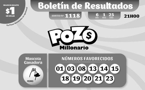 BOLETIN POZO 1118, REVANCHA 105 - LUNES 06 DE ENERO DEL 2025