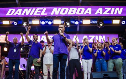 Noboa realiza actos de campaña desde la tarde del 9 de enero de 2025.