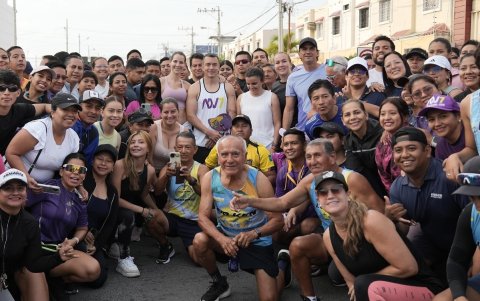 María José Pinto participó en una competencia atlética con Daniel Noboa, el domingo 12 de enero de 2025.