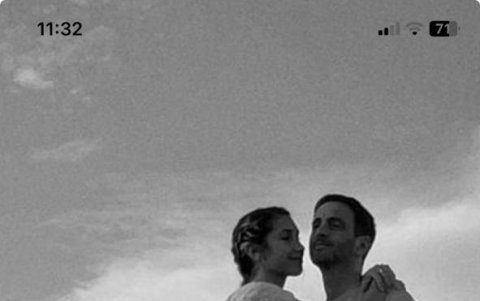 Con su novio, Fernando.