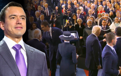 El presidente Daniel Noboa estuvo en primera fila de la ceremonia de posesión.