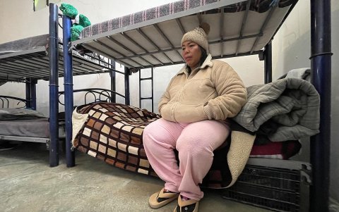 La migrante colombiana Margelis Tinoco permanece en el albergue 'El Buen Samaritano' este martes, en Ciudad Juárez Chihuahua (México).