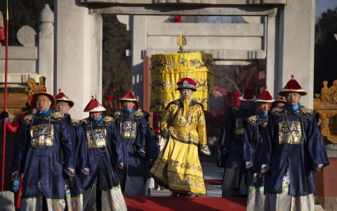 Celebraciones del Año Nuevo chino en el Templo de la Tierra, en Pekín, el 29 de enero de 2025.