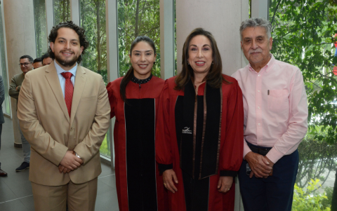 Alan Vaca, Daniela Andrade, Jeaneth Vinueza y Patricio Luzuriaga.