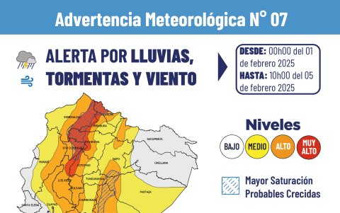 Estas son las regiones que tendrán precipitaciones fuertes durante la primera semana de febrero