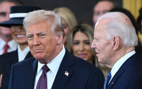 Donald Trump y Joe Biden, el 20 de enero de 2025.