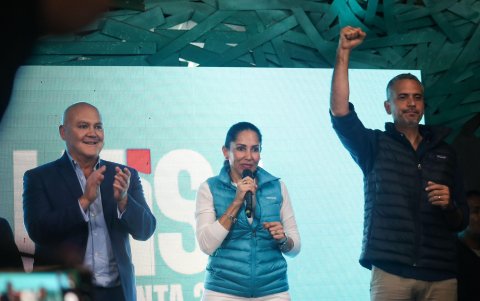 Luisa González, candidata por la Revolución Ciudadana, este 9 de febrero de 2025.