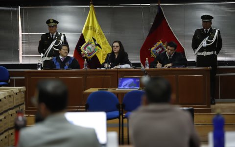 Momento de la audiencia en la Corte Nacional de Justicia, donde se reanuda el juicio por el caso Purga con la presencia de los acusados y sus defensores.