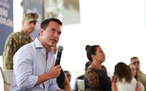 El presidente-candidato Daniel Noboa.