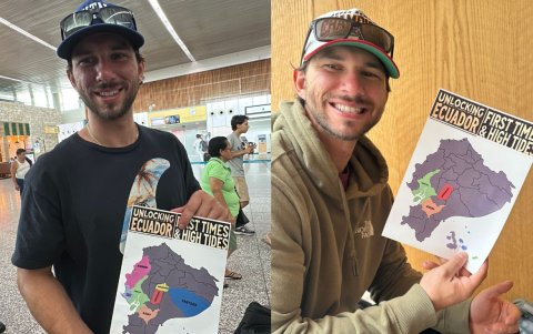 El interactivo mapa de Ecuador que recibió 'el gringo' para 'desbloquear' las provincias que visitó.