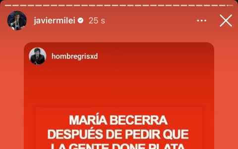 Tuit de Javier Milei.