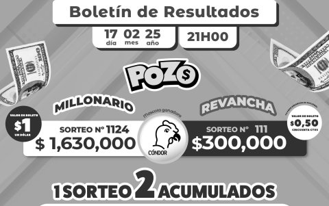 BOLETIN POZO 1124, REVANCHA 111 - LUNES 17 DE FEBRERO 2025