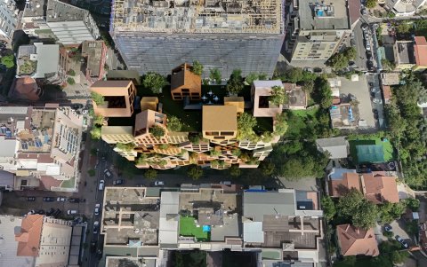 Las Torre Puzzle Tirana, observada 'a vista de pájaro'.