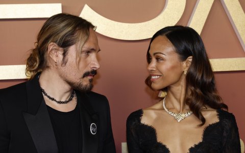Zoe Saldana y su esposo Marco Perego.