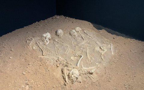 restos humanos de los primeros moradores, hace miles de años, de la zona de Mleiha, en el emirato de Sharjah.