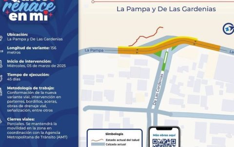 Desde el miércoles 5 de marzo, el Municipio de Quito comenzará la construcción de un nuevo tramo vial de 156 metros en la calle La Pampa, en Pomasqui