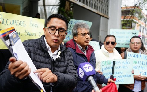 Andrés Quishpe, presidente de la Unión Nacional de Educadores.