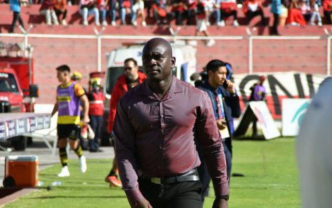 Así dirigió Castillo un partido de LigaPro en la ciudad de Ambato, el 23 de noviembre 2024.