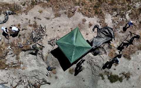 Vista aérea del Rancho Izaguirre en la comunidad La Estanzuela, en Teuchitlán, estado de Jalisco, México el 5 de marzo de 2025.