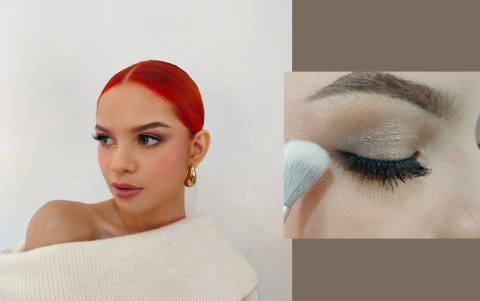 Sombras en tonos Mocha Mousse, del beige al marrón, para una mirada profunda y natural.