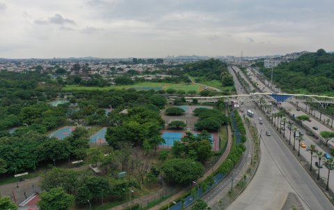 Foto aérea del parque Samanes de Guayaquil