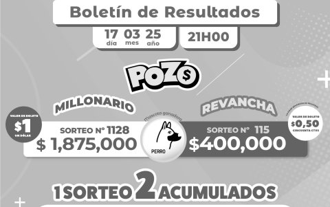 BOLETIN POZO 1128, REVANCHA 115 LUNES 17 DE MARZO 2025