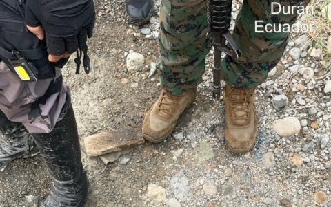 Subametralladora decomisada en Durán, el 9 de marzo.