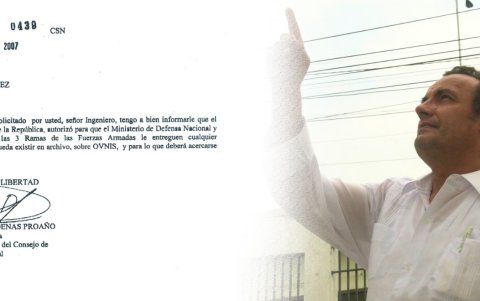 Esta es la carta de autorización para que CEIFO investigue los registros de avistamientos de un ovni en Ecuador.