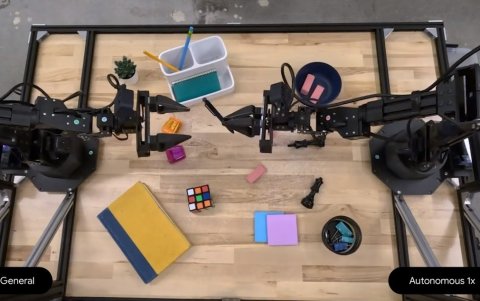 Captura de pantalla de un vídeo de Google DeepMind con Gemini Robotics en acción. EFE/Crédito: Google DeepMind.