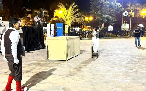 El teatro al aire libre en el parque Vicente Rocafuerte, de Santa Elena.