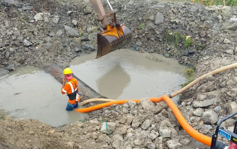Este 22 de marzo, según anunció Emapad continúan los trabajos para detectar la otra avería.