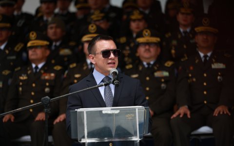 El presidente-candidato Daniel Noboa.