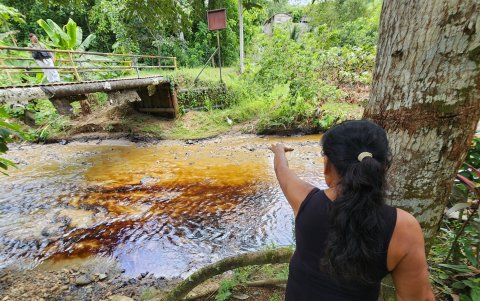 La rotura del SOTE provocó que el derrame de petróleo alcance los ríos de Esmeraldas y que llegue al mar.